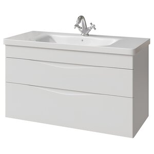Изображение товара Тумба под раковину Caprigo Lento 36214-SF027, 100 см, подвесная, цвет белый