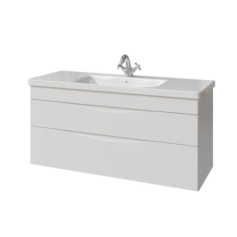 Изображение товара Тумба под раковину Caprigo Lento 36216-SF027, 120 см, подвесная, цвет белый