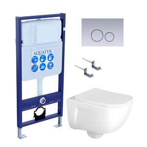 Изображение товара Инсталляция Aquatek Standart SET AQUATEK ДИВА-019 с безободковым унитазом