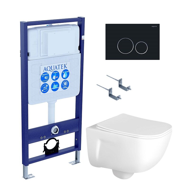 Изображение товара Инсталляция Aquatek Standart SET AQUATEK ДИВА-020 4в1 с унитазом и крышкой микролифт