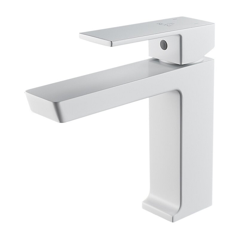 Изображение товара Смеситель для раковины Rose R1801C-1 белый однорычажный с аэратора и гарантией 5 лет