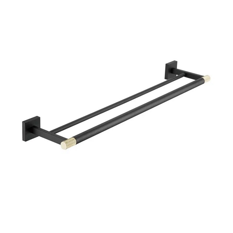 Изображение товара Полотенцедержатель Rose RG3027H, 60 см, двойной, черный матовый/золото