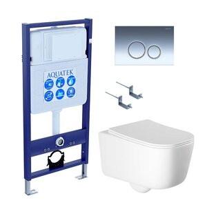 Изображение товара Инсталляция Aquatek Standard 4в1 с безободковым унитазом Лугано