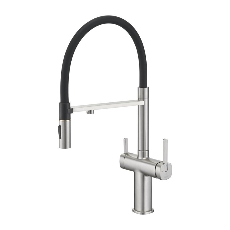 Изображение товара Смеситель для кухонной мойки Rose R358L, с подключением к фильтру, сатин