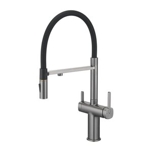 Изображение товара Смеситель для кухонной мойки Rose R358T, с подключением к фильтру, воронёная сталь, gunmetal
