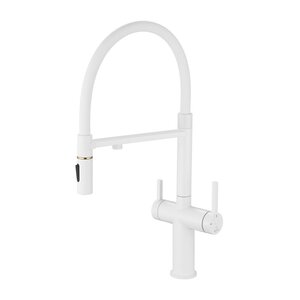 Изображение товара Смеситель для кухонной мойки Rose R458C, с подключением к фильтру, белый