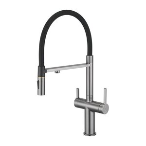 Изображение товара Смеситель для кухонной мойки Rose R458T, с подключением к фильтру, воронёная сталь, gunmetal