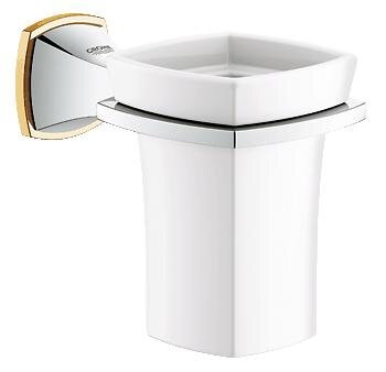 Изображение товара Держатель со стаканом Grohe Grandera 40626IG0, хром/золото Изображение товара Держатель со стаканом Grohe Grandera 40626IG0, хром/золото