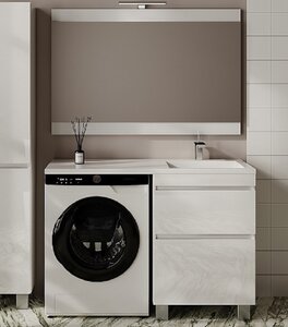 Изображение товара Тумба под раковину Style Line Даллас Леон 120, СС-00002438, 58 см, напольная, Люкс Plus, белая 