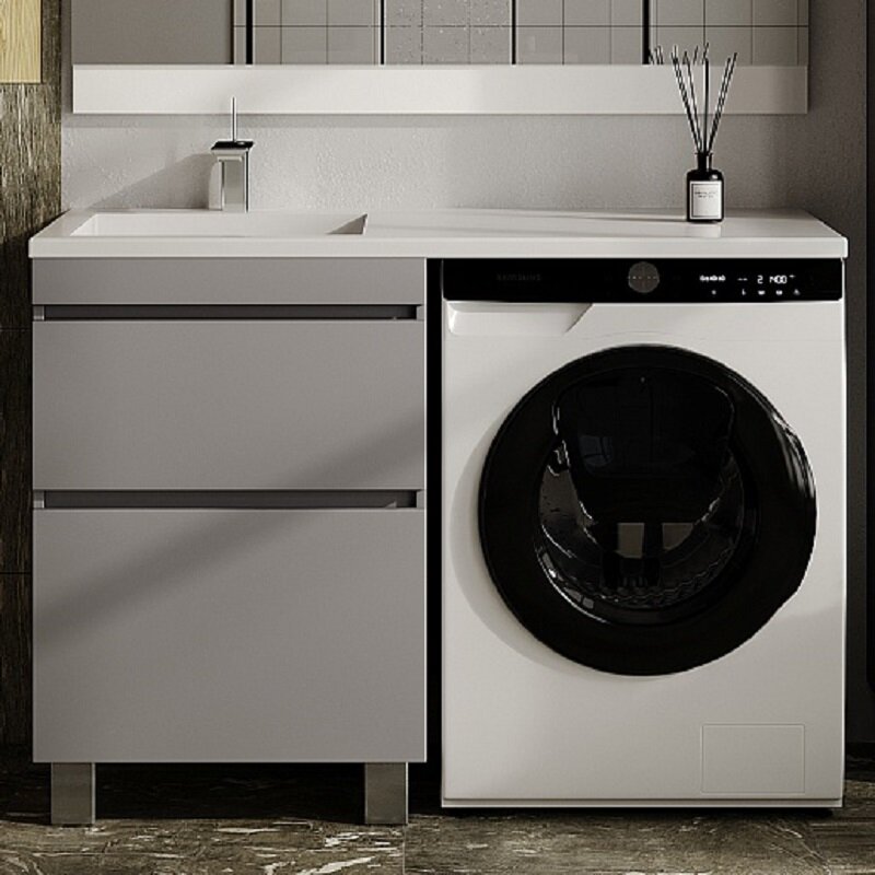 Изображение товара Тумба под раковину Style Line Даллас Леон 120, напольная, серая, 58 см