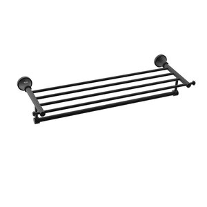 Изображение товара Полка для полотенец Rose RG1908H, черная, 70 см с полотенцедержателем