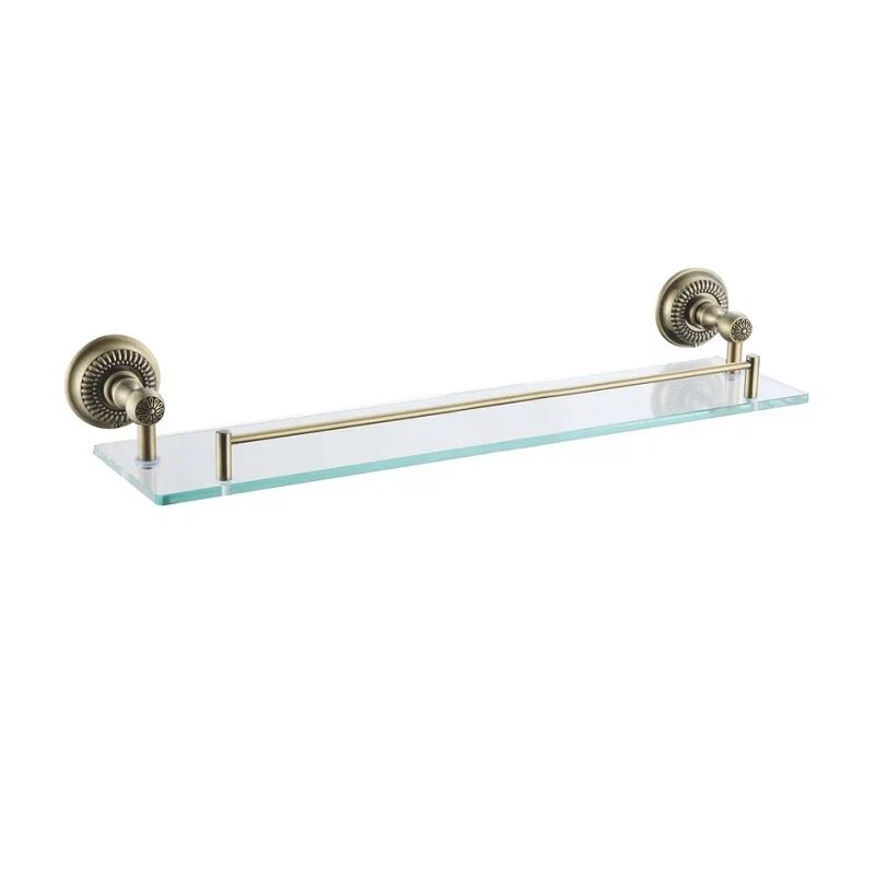 Изображение товара Полка Rose RG1419Q настенная бронза из стекла и латуни 54.7x14.5x8 см