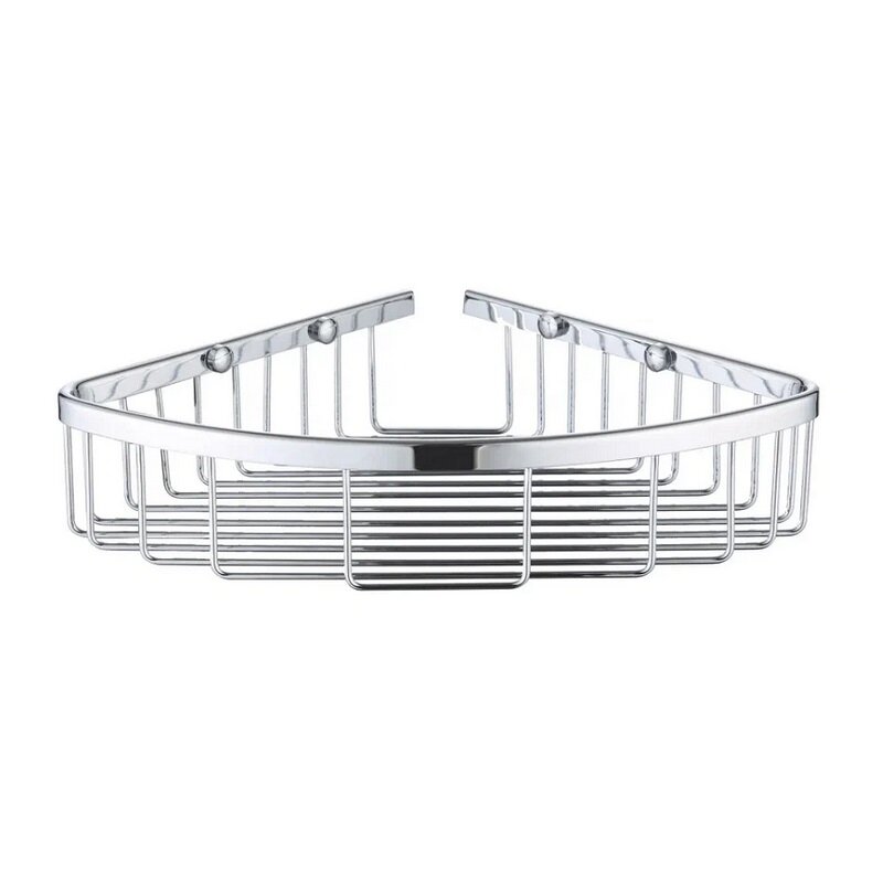 Изображение товара Полка угловая Rose RW11, хром — латунь, 22x22 см, настенная