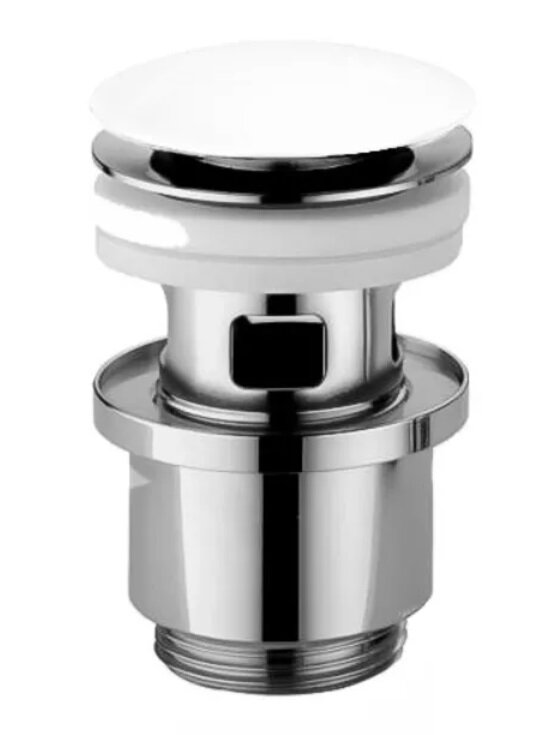 Изображение товара Донный клапан Cezares CZR-SAT25-BIO, click-clack, с переливом, белый матовый
