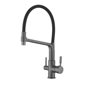 Изображение товара Смеситель для кухонной мойки Rose R658Y, с подключением к фильтру, воронёная сталь, gunmetal
