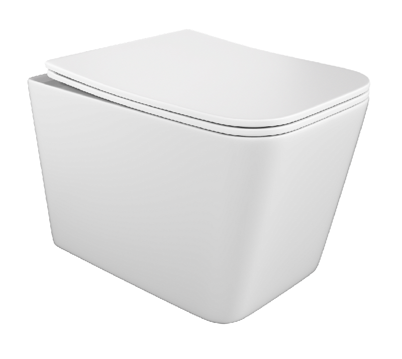 Изображение товара Подвесной унитаз безободковый с крышкой микролифт и глянцем белый Stworki S23401WH