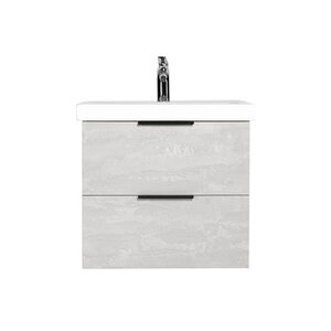 Изображение товара Тумба под раковину Viant Берлин VBER60MDC-T2YP, 60 см, подвесная, с ящиками, цвет цемент