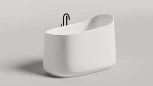 Изображение товара Ванна Salini Oriente Ofuro 1043101G, 140 х 80 см, из искусственного камня S-Sense, белый глянцевый