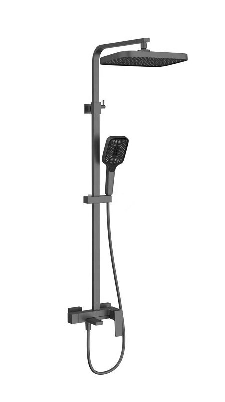 Изображение товара Душевая система Vincea Cube VSFS-4C12GM, с поворотным изливом, воронёная сталь, gunmetal Изображение товара Душевая система Vincea Cube VSFS-4C12GM, с поворотным изливом, воронёная сталь, gunmetal
