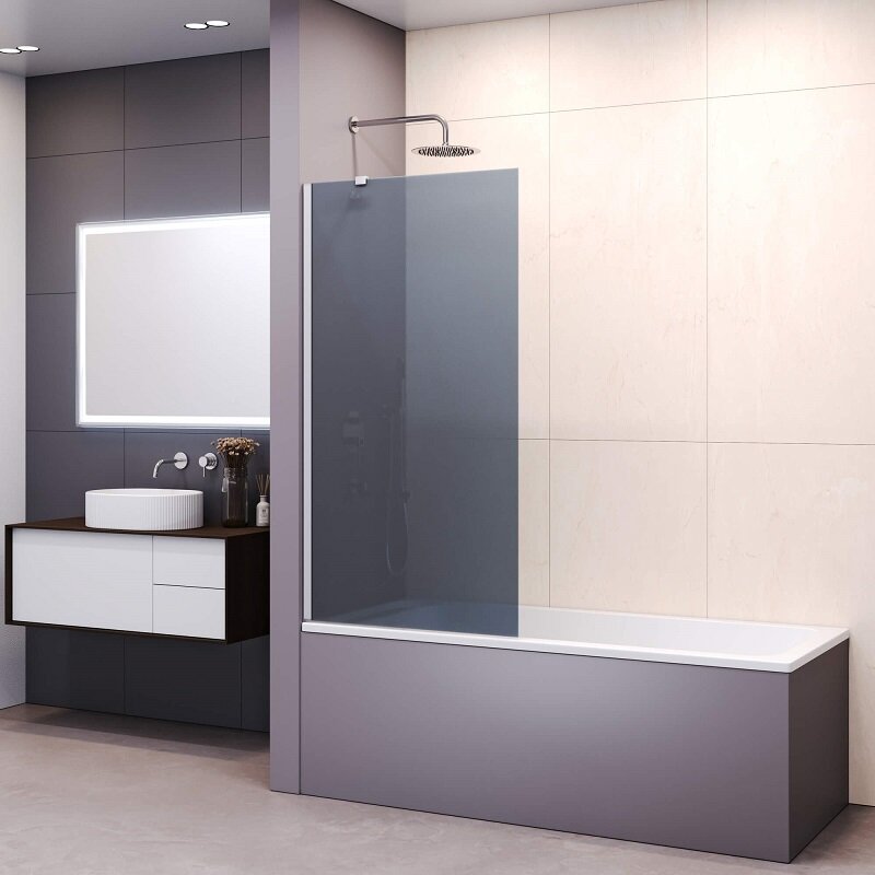 Изображение товара Стеклянная шторка на ванну RGW SC-150 90x150 см с тонированным стеклом и хром-профилем