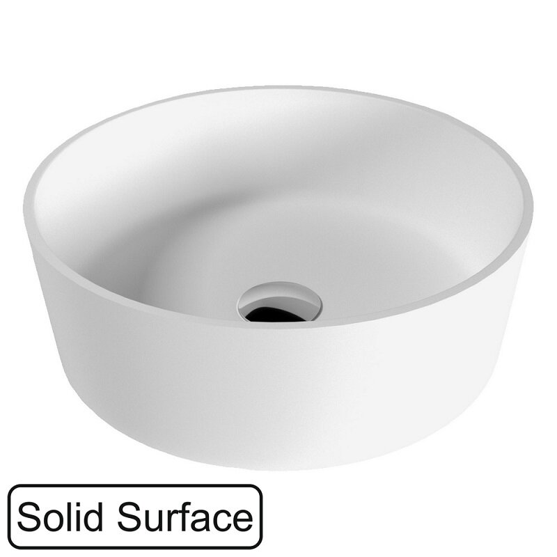 Изображение товара Раковина Whitecross Agate 40 см круглая матовая белая Solid Surface