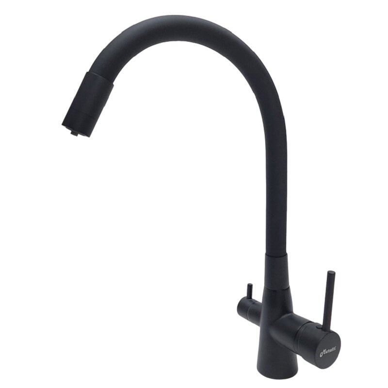 Изображение товара Смеситель для кухонной мойки Maretti Project Black PB31RGF71, с подключением к фильтру, черный матовый