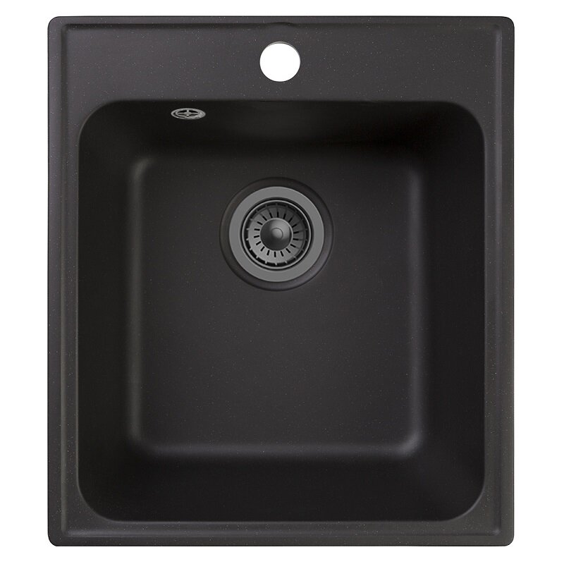 Изображение товара Кухонная мойка Reflexion Quadra RF0243BL 42 см черный искусственный камень