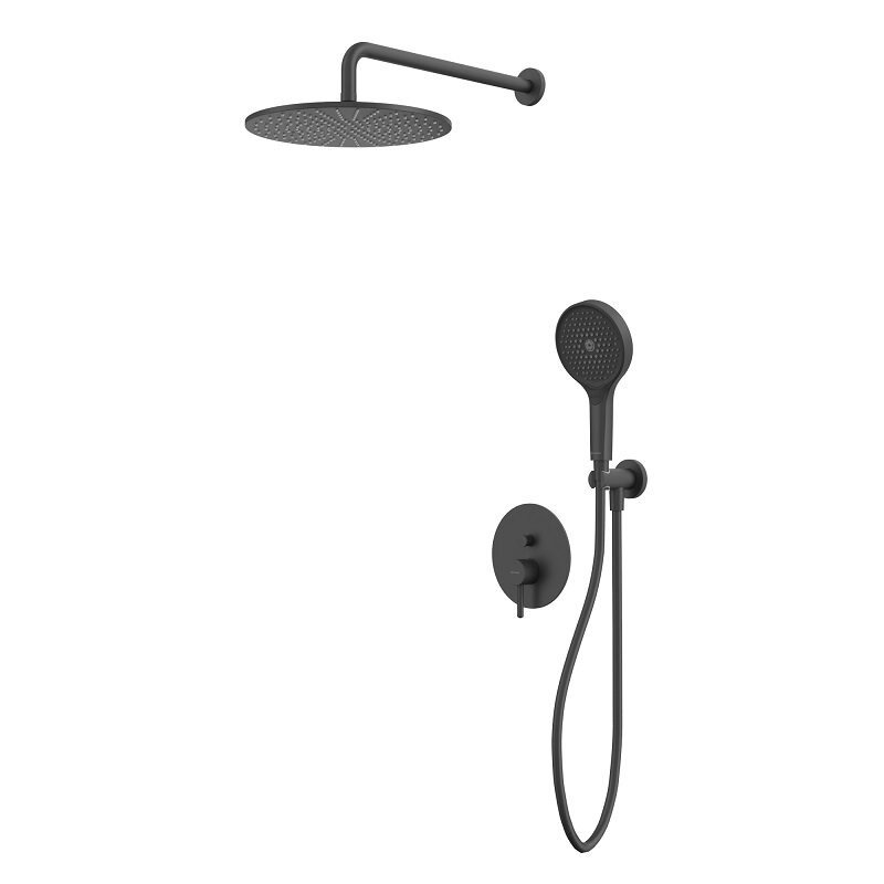 Изображение товара Душевая система Whitecross Y black YSET04TOPBL черная матовая с верхним и ручным душем
