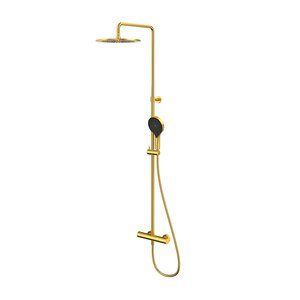 Изображение товара Душевая система Whitecross Y brashed gold, Y1254TOPGLB, термостатическая, золото брашированное PVD