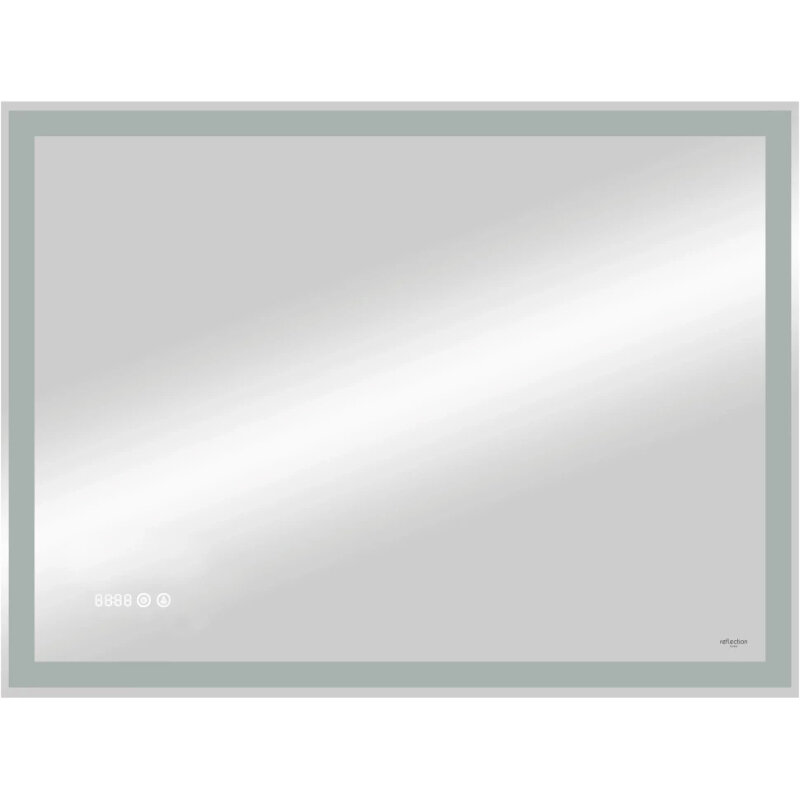 Изображение товара Зеркало Reflexion Double RF4614DB, 80 x 60 см, с LED-подсветкой, сенсорный выключатель, часы, цвет белый