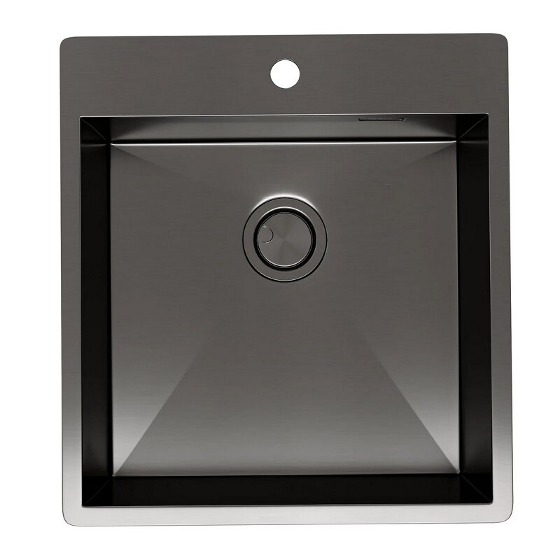 Изображение товара Мойка кухонная Reflexion Iseo RX2246BL, 46 см, нержавеющая сталь, PVD-покрытие вороненая сталь, gunmetal