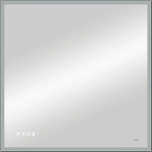 Изображение товара Зеркало Reflexion Ghost RF5224GH, 80 x 80 см, с LED-подсветкой, сенсорный выключатель, часы, цвет черный