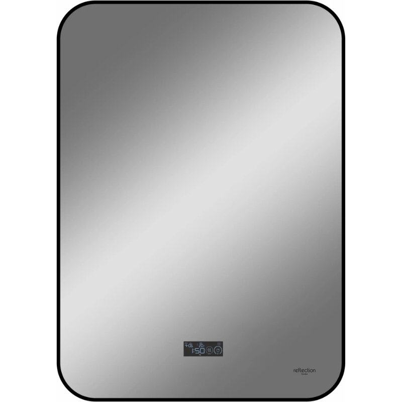 Изображение товара Зеркало Reflexion Shadow RF5732SH, 60 x 80 см, с LED-подсветкой, сенсорный выключатель, часы, цвет черный
