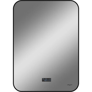 Изображение товара Зеркало Reflexion Shadow RF5732SH, 60 x 80 см, с LED-подсветкой, сенсорный выключатель, часы, цвет черный