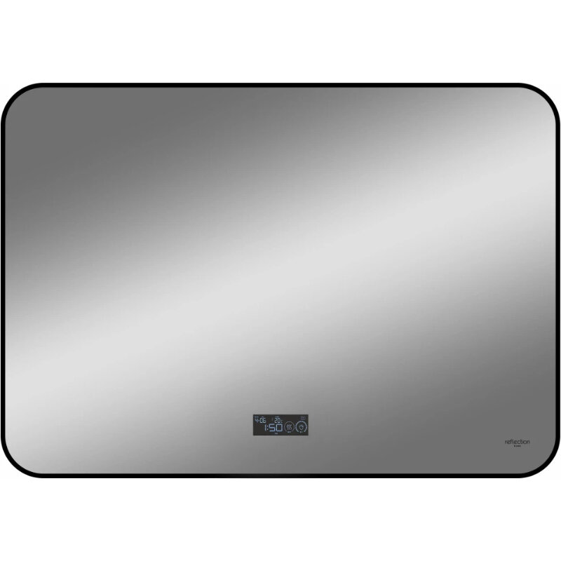 Изображение товара Зеркало Reflexion Shadow RF5733SH, 80 x 60 см, с LED-подсветкой, сенсорный выключатель, часы, цвет черный