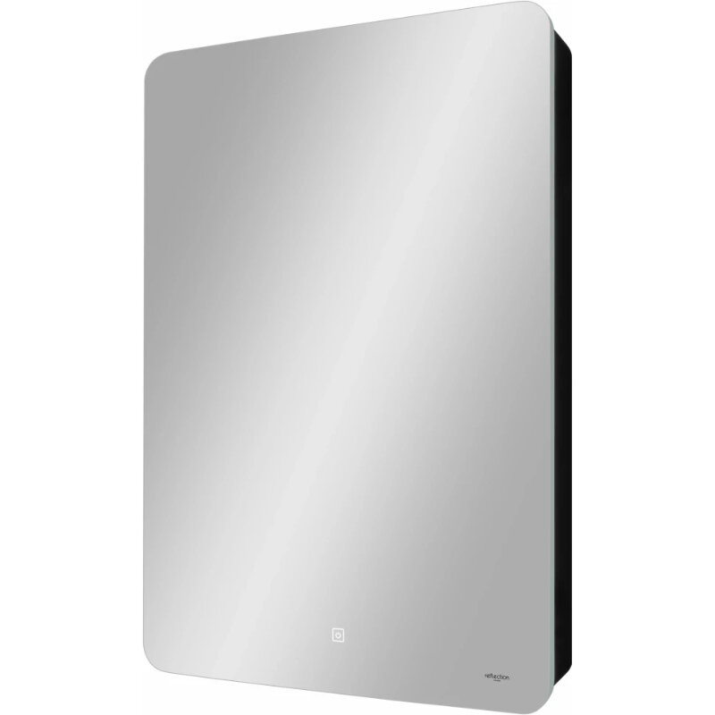 Изображение товара Зеркальный шкаф Reflexion Black RF2001BL, 56 см, с LED-подсветкой, сенсорный выключатель, цвет черный