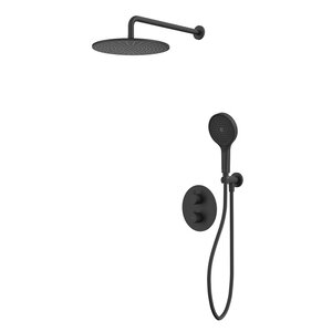 Изображение товара Душевая система Whitecross Y black, YSET08TOPBL, термостатическая, черная матовая