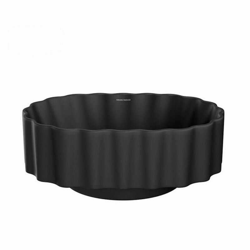 Изображение товара Раковина Kerama Marazzi Artbasin Conchiglia 50 см черный матовый с донным клапаном