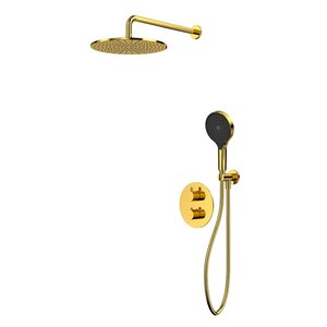 Изображение товара Душевая система Whitecross Y gold YSET08TOPGL термостатическая с покрытием PVD