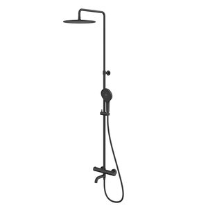 Изображение товара Душевая система Whitecross Y black, Y1234TOPBL, термостатическая, черная матовая 