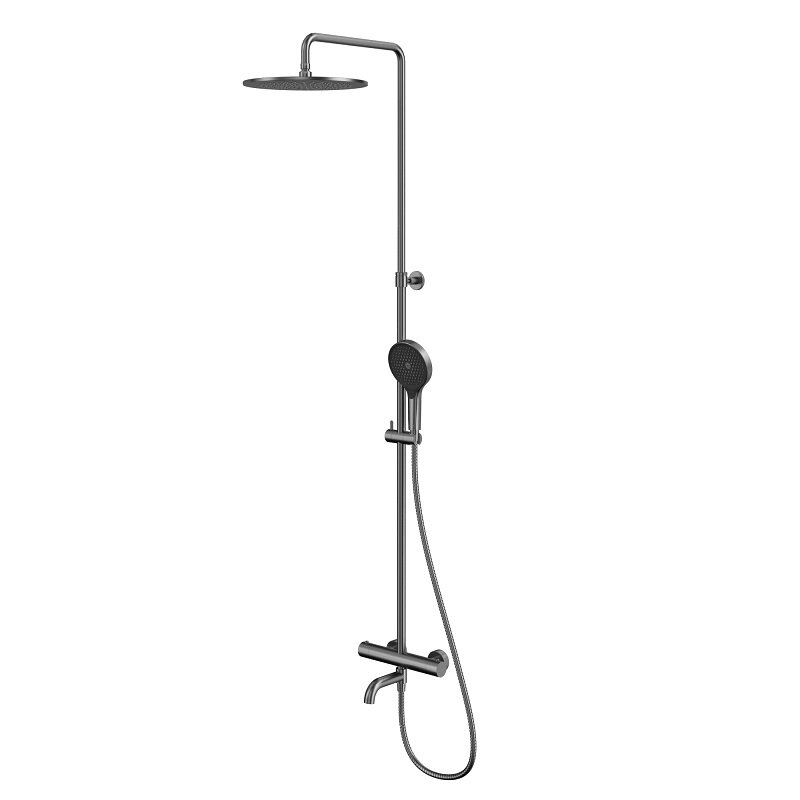 Изображение товара Душевая система Whitecross Y Gunmetal Y1234TOPGM термостатическая вороненая сталь