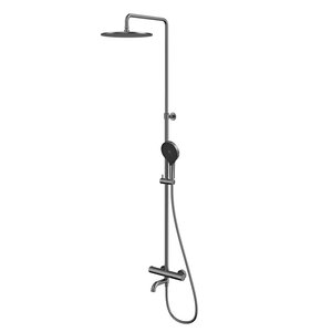 Изображение товара Душевая система Whitecross Y Gunmetal, Y1234TOPGM, термостатическая, вороненая сталь, gunmetal