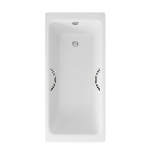 Изображение товара Ванна чугунная Delice Parallel DLR220502R, 170 х 80 см, без покрытия, с ручками хром, цвет белый