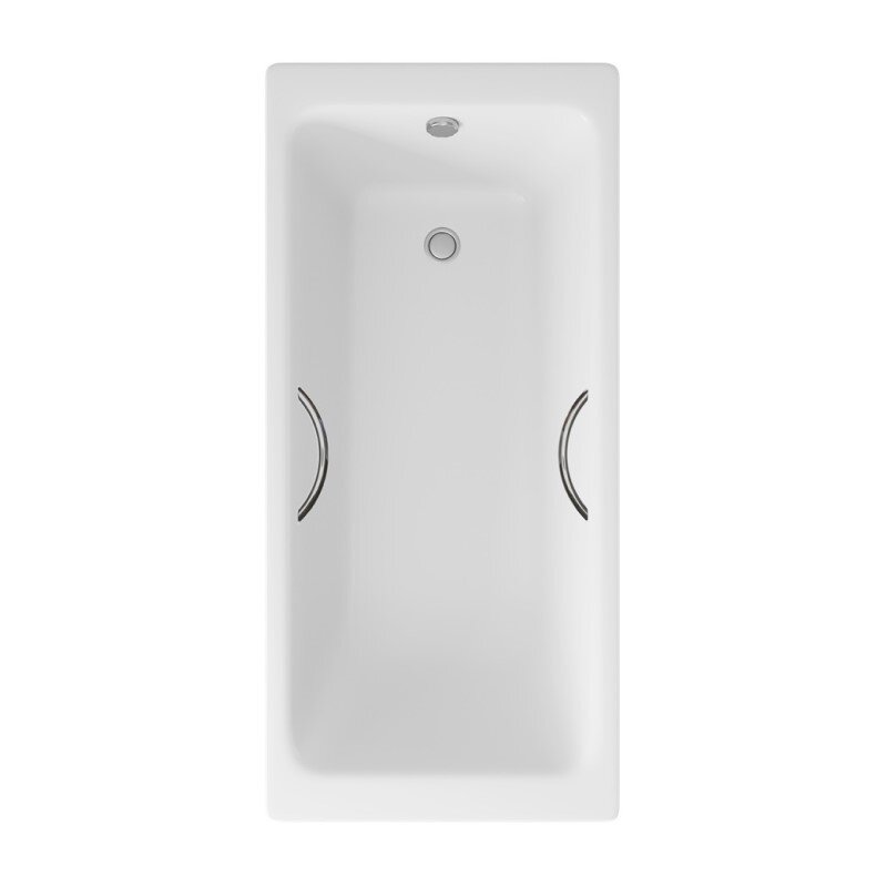 Изображение товара Ванна чугунная Delice Parallel DLR220503R, 150 х 70 см, без покрытия, с ручками хром, цвет белый