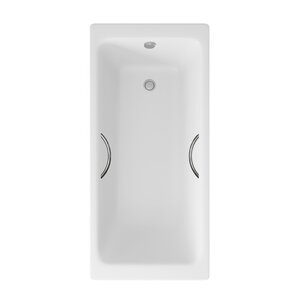 Изображение товара Ванна чугунная Delice Parallel DLR220505R, 170 х 70 см, без покрытия, с ручками хром, цвет белый