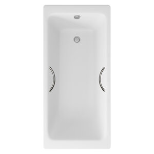 Изображение товара Чугунная ванна Delice Parallel DLR220505R 170х70 см белая без покрытия с ручками хром