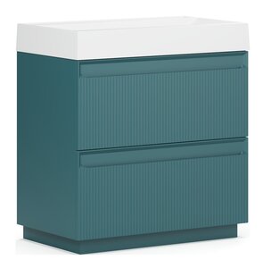 Изображение товара Тумба под раковину Belux Базель Н 80-02, 4810924283450, 80 см, напольная, голубой малахит матовый
