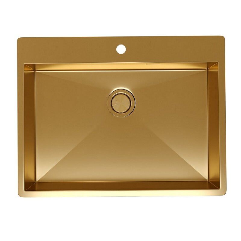 Изображение товара Мойка кухонная Reflexion Iseo RX2265GD, 65 см, нержавеющая сталь, PVD золото брашированное