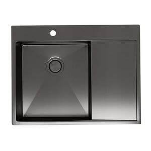 Изображение товара Мойка кухонная Reflexion Maggiore RX2365BL, 65 см, нержавеющая сталь, PVD-покрытие вороненая сталь, gunmetal