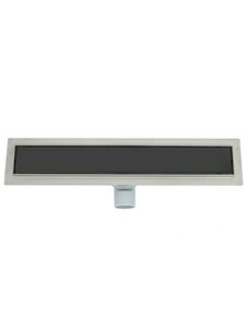 Изображение товара Дренажный канал ALMAes Laguna LG80BL, 80 см, решетка под плитку, нержавеющая сталь, черное стекло